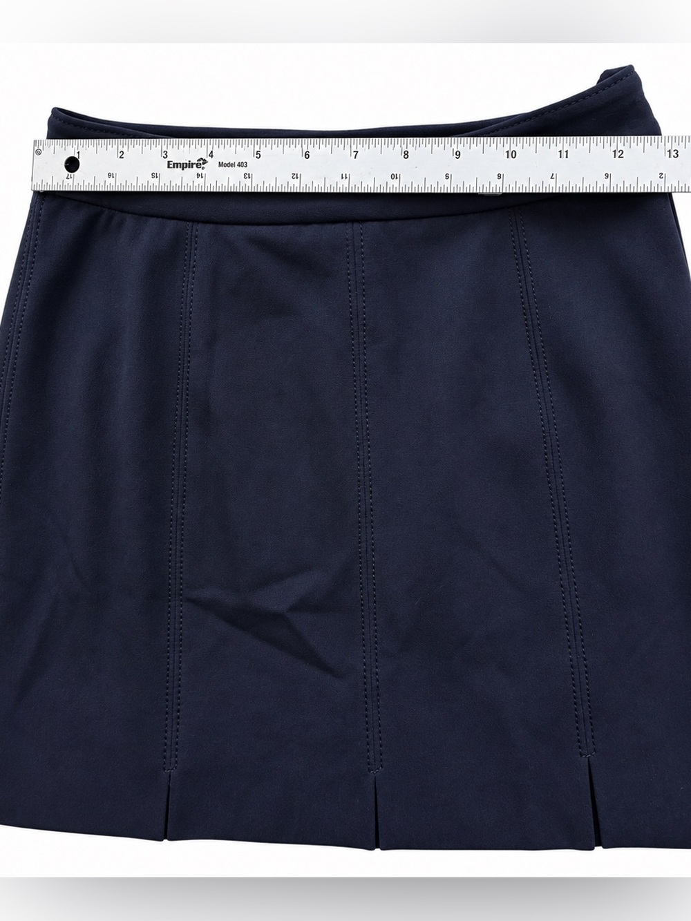 Vintage Y2K Bisou-Bisou Navy Blue Multi Slit Car Wash Midi Pencil Skirt Sz 4 - Picture 9 of 9